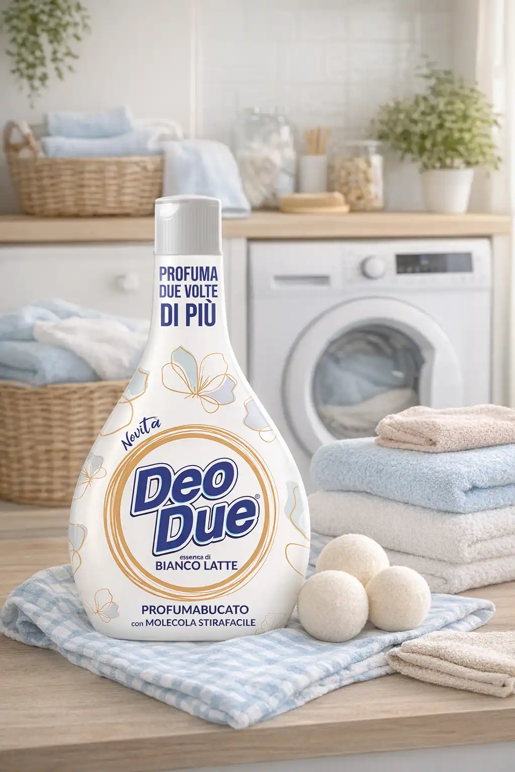 3x Deo Due Profuma Bucato Bianco Latte 250ml Spray Tessuti Freschezza