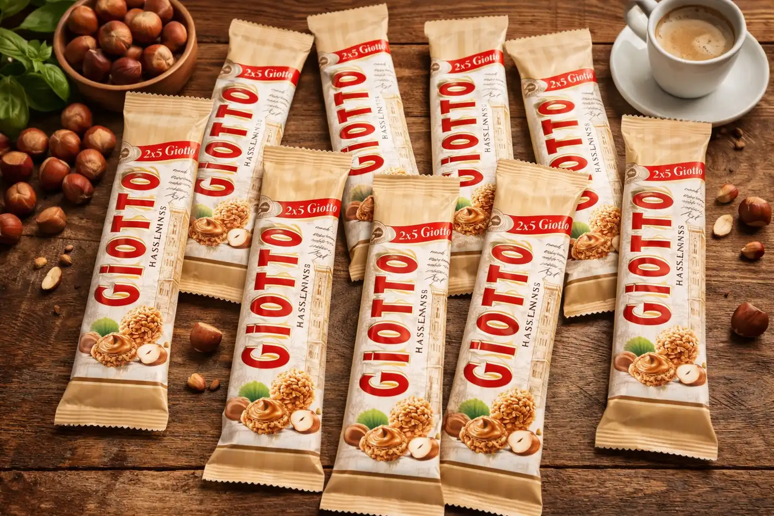 10x Ferrero Giotto Nocciola T2 21,5g Snack Dolce Croccante Praline Italiane