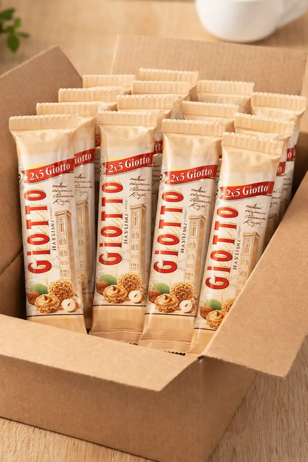 10x Ferrero Giotto Nocciola T2 21,5g Snack Dolce Croccante Praline Italiane