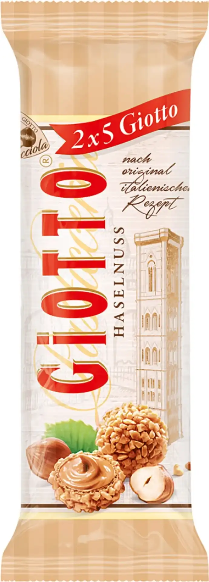 10x Ferrero Giotto Nocciola T2 21,5g Snack Dolce Croccante Praline Italiane