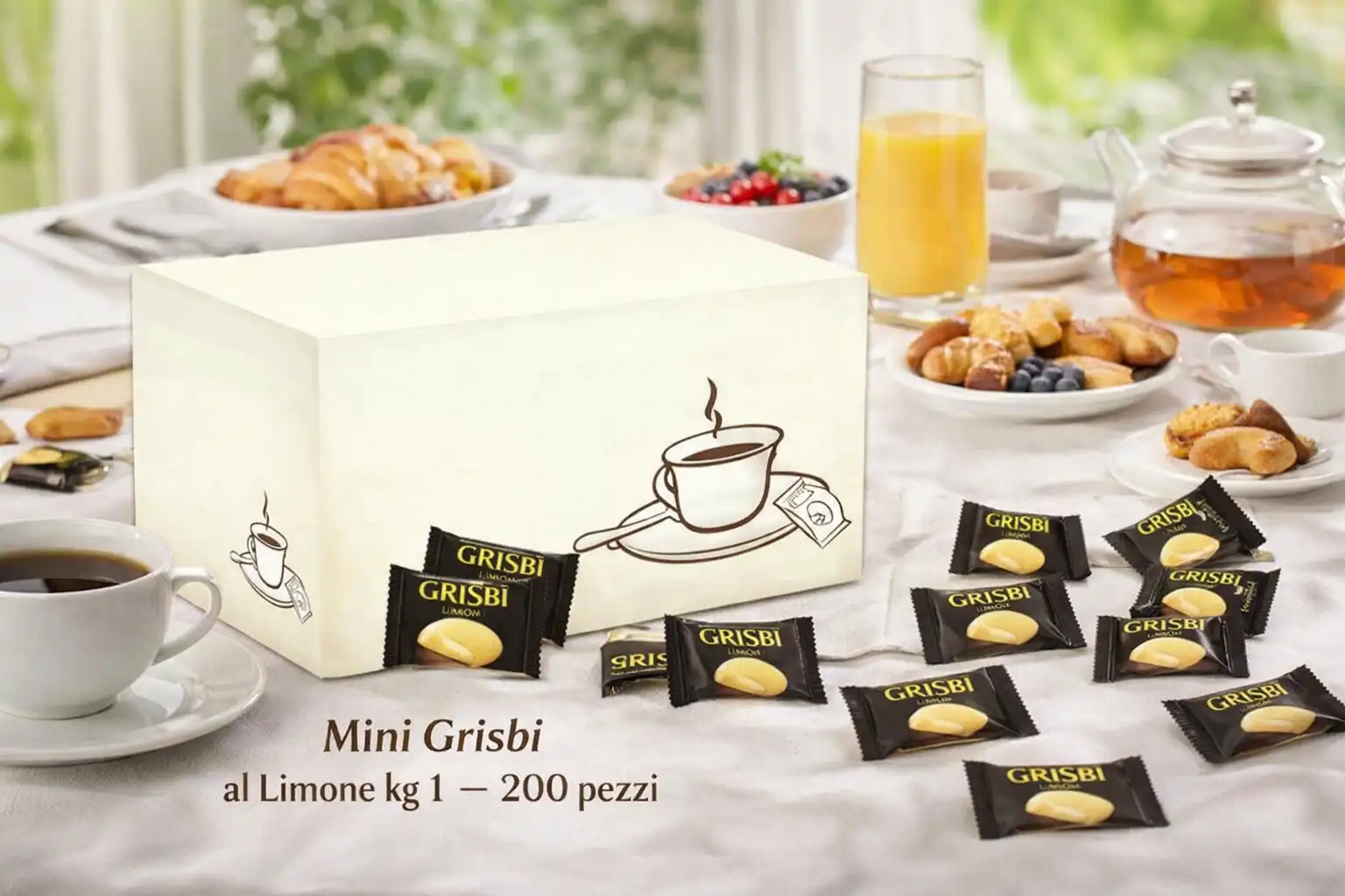Mini Grisbi Al Limone 1Kg Circa 200 Pezzi Biscotti Ripieni Snack Dolce Con Crema