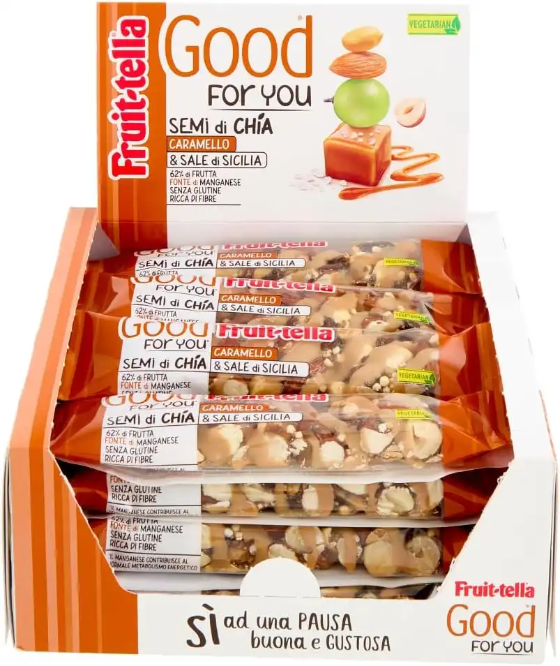Fruittella Good For You Barrette Caramello Chia Frutta Secca 16 Snack Box
