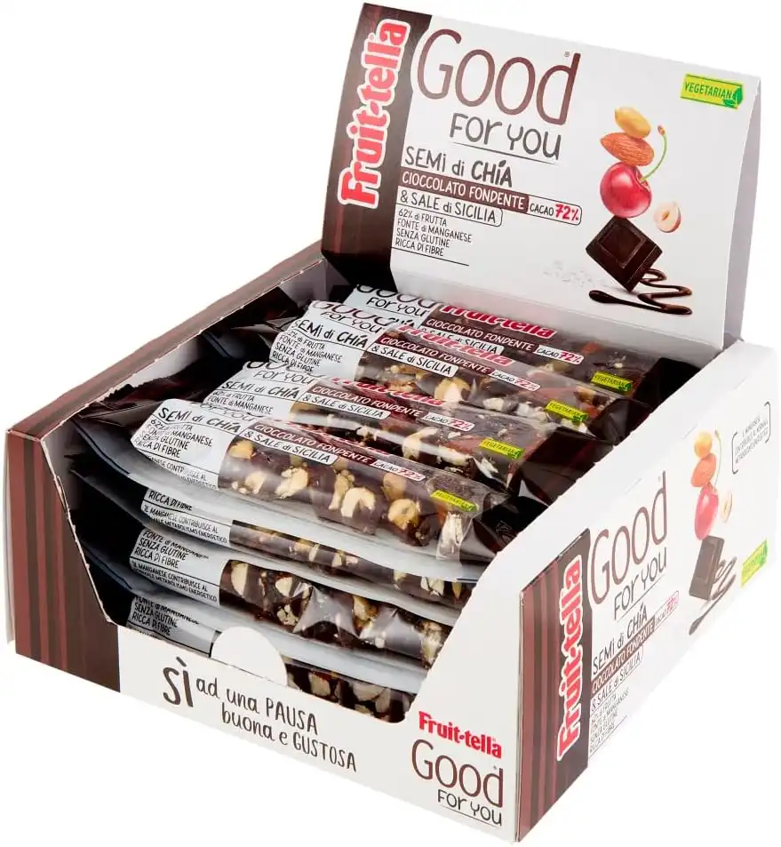 Fruittella Good For You Barrette Cioccolato Chia Frutta Secca 16 Snack Box