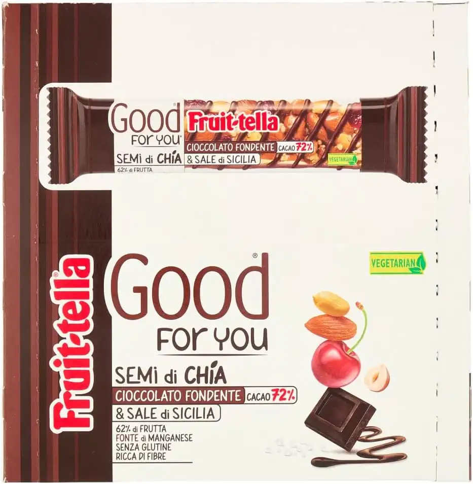 Fruittella Good For You Barrette Cioccolato Chia Frutta Secca 16 Snack Box