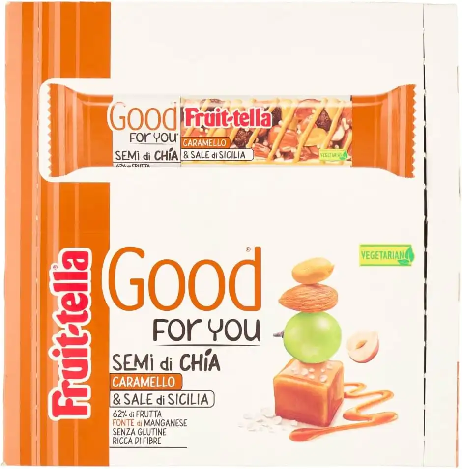 Fruittella Good For You Barrette Caramello Chia Frutta Secca 16 Snack Box