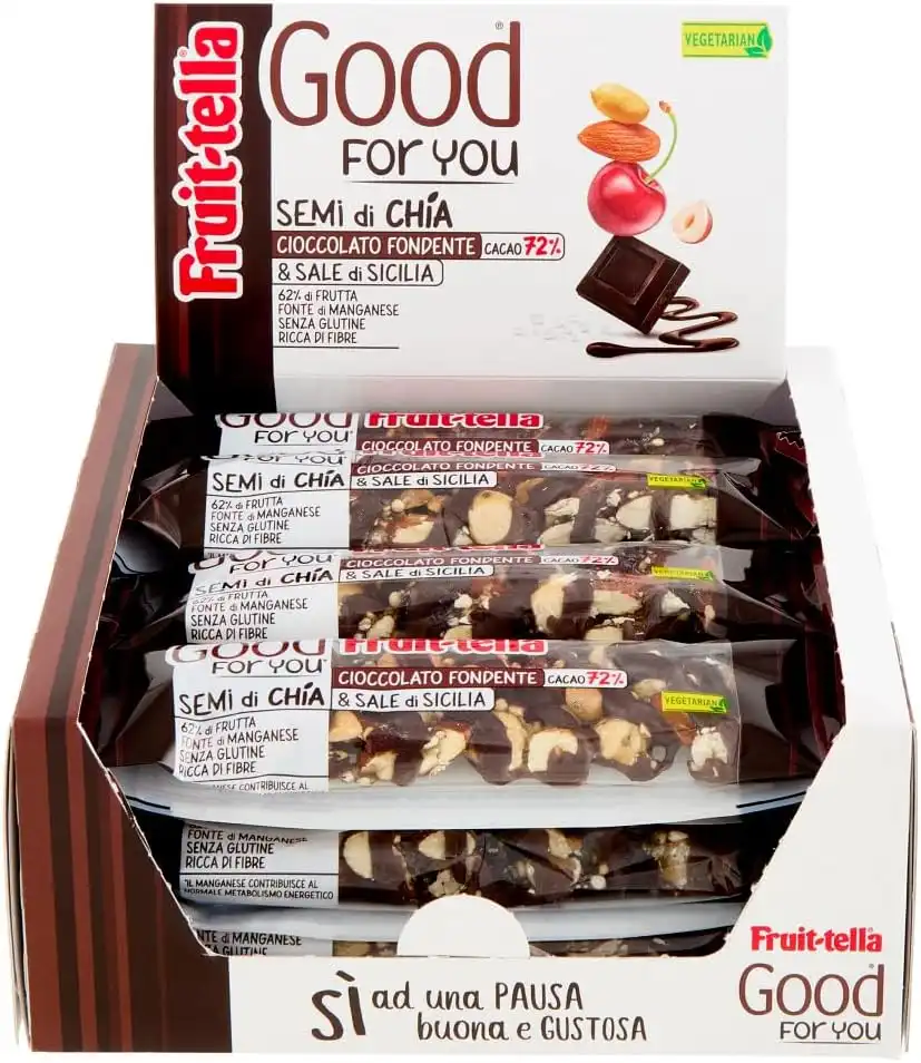 Fruittella Good For You Barrette Cioccolato Chia Frutta Secca 16 Snack Box