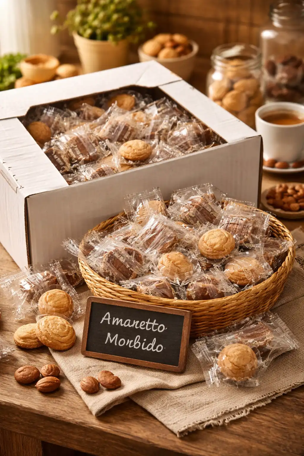 Amaretti Morbidi Monoporzione 2Kg Biscotti Mandorla Snack Bar Horeca