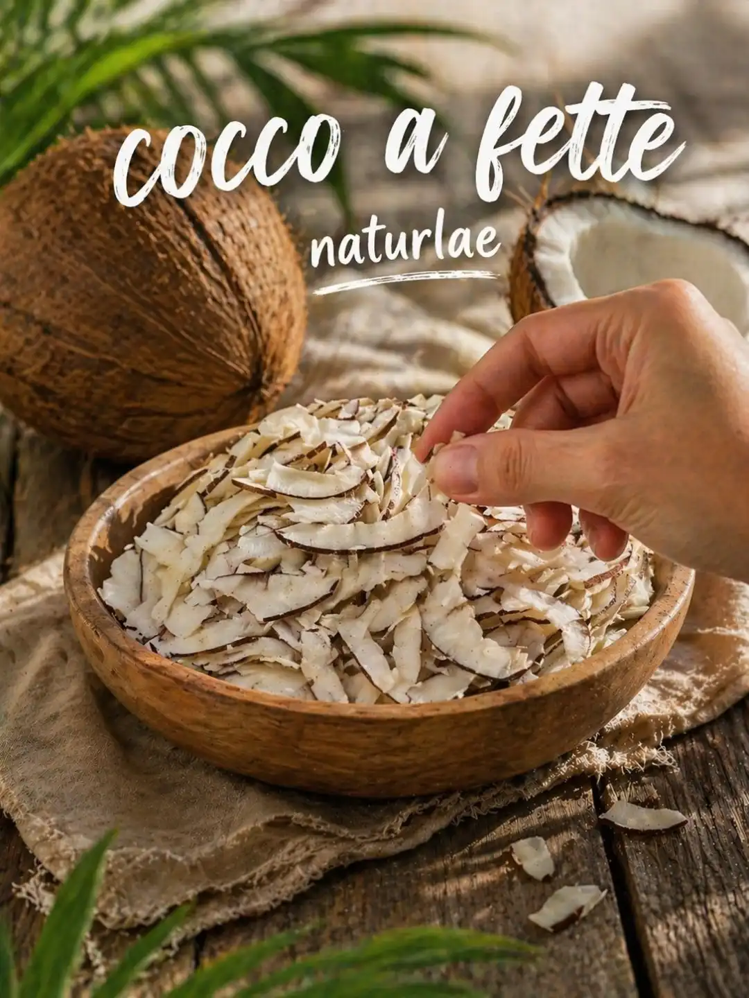 Cocco Naturale A Fette 1Kg Origine Sri Lanka Snack Frutta Secca Naturale