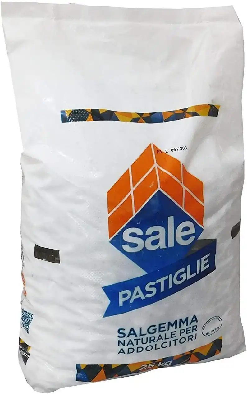 40 Sacchi Sale Pastiglie 25Kg Salgemma Addolcitore Acqua Bancale 1000Kg Italiano