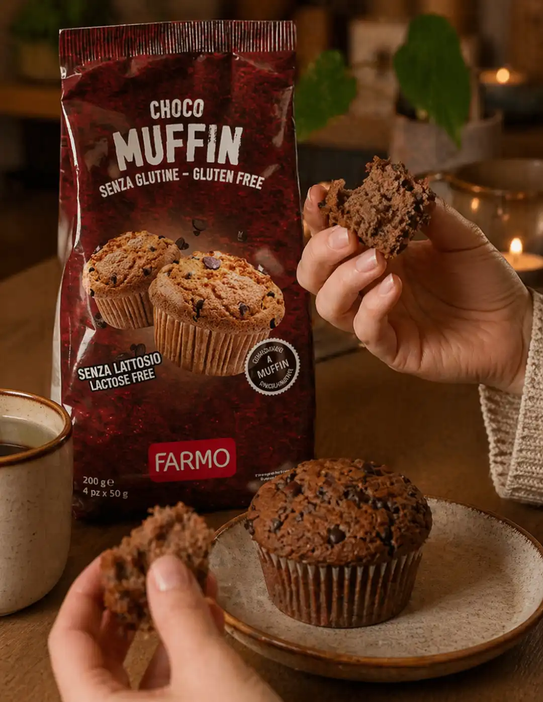Choco Muffin Senza Glutine e Senza Lattosio 4x50g Snack Dolci Monoporzione 200g
