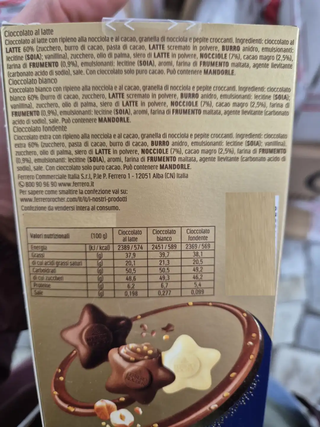 Ferrero Rocher Golden Stars Mix 460g Cioccolatini Assortiti Regalo Snack