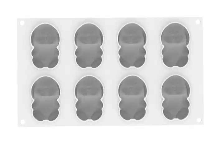 Stampo Silicone Rabbit 70 8 Cavita 3D Realistico Con Cutter Pasticceria Pro