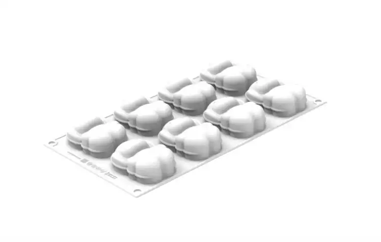 Stampo Silicone Rabbit 70 8 Cavita 3D Realistico Con Cutter Pasticceria Pro
