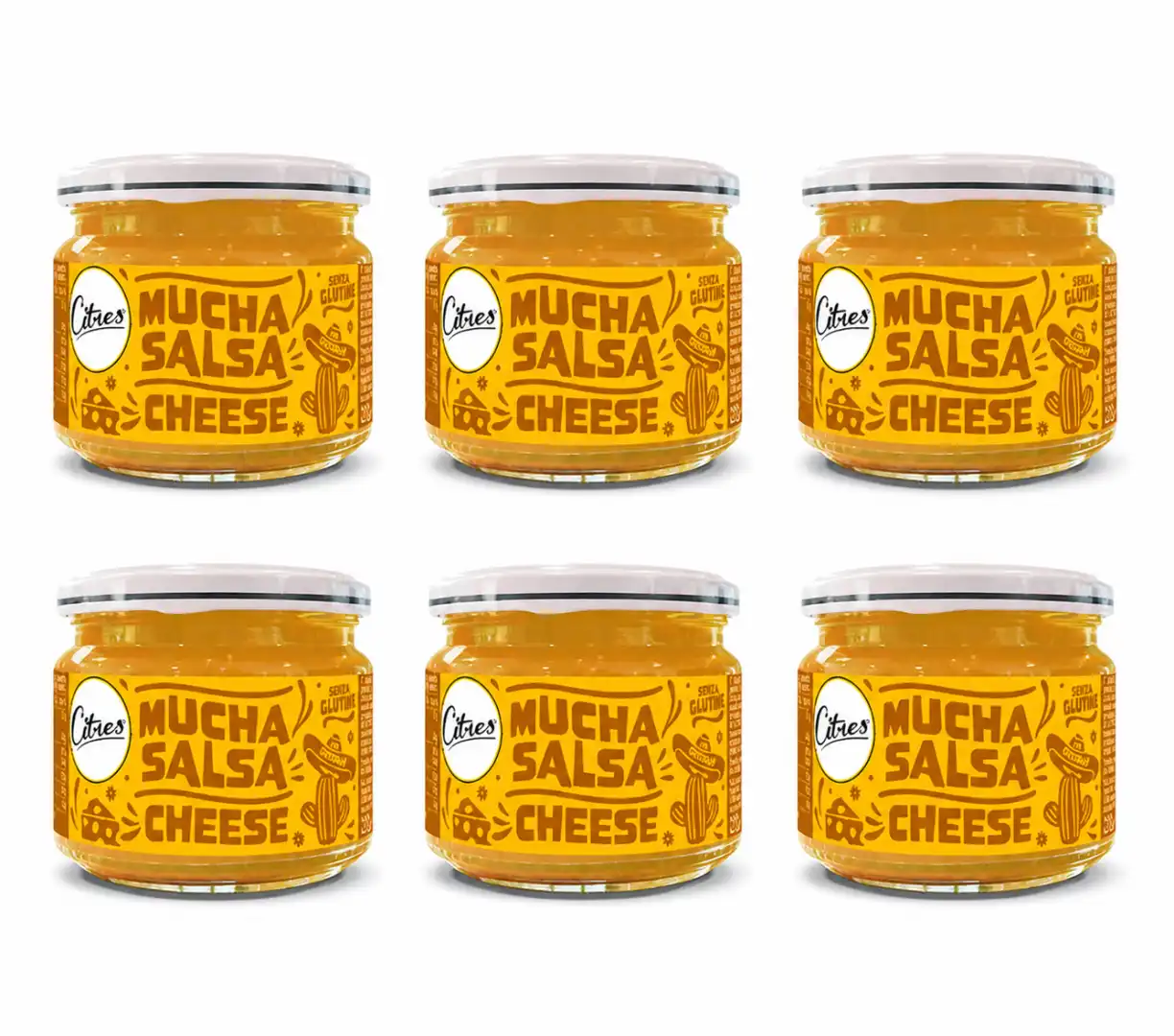 6 Vasetti Citres Salsa Cheese 220g Crema Formaggio Nachos Snack Gourmet