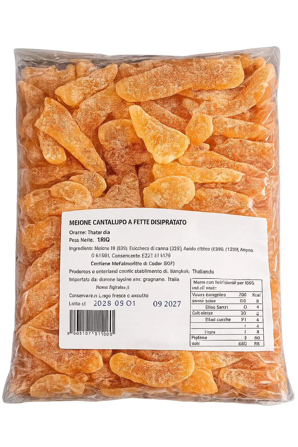 Melone Cantalupo Disidratato 1Kg Thailandia Frutta Snack Dolce Secca Gustoso