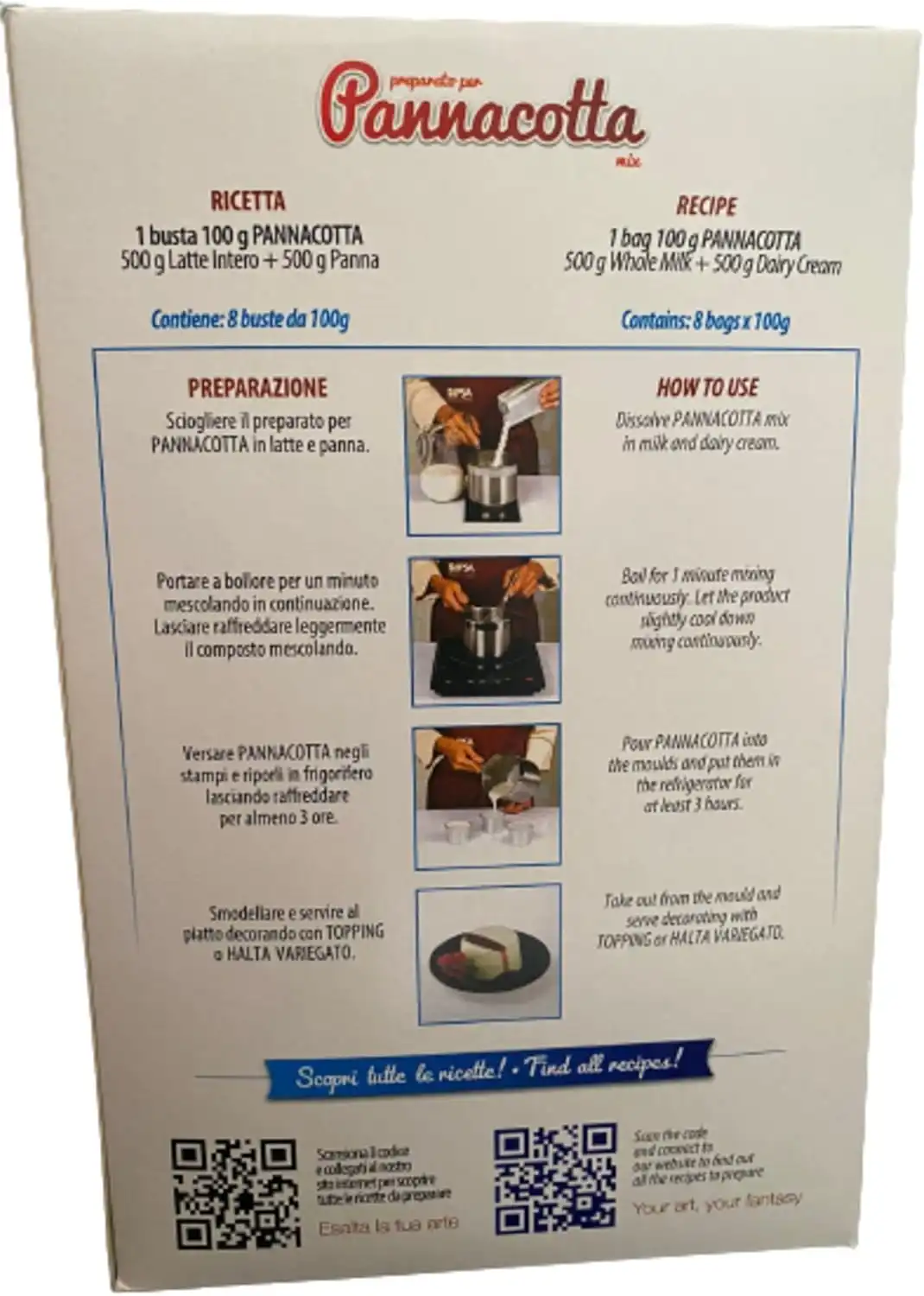 Halta Preparato Per Pannacotta 800Gr Mix Professionale Dessert Freddi Gourmet XL