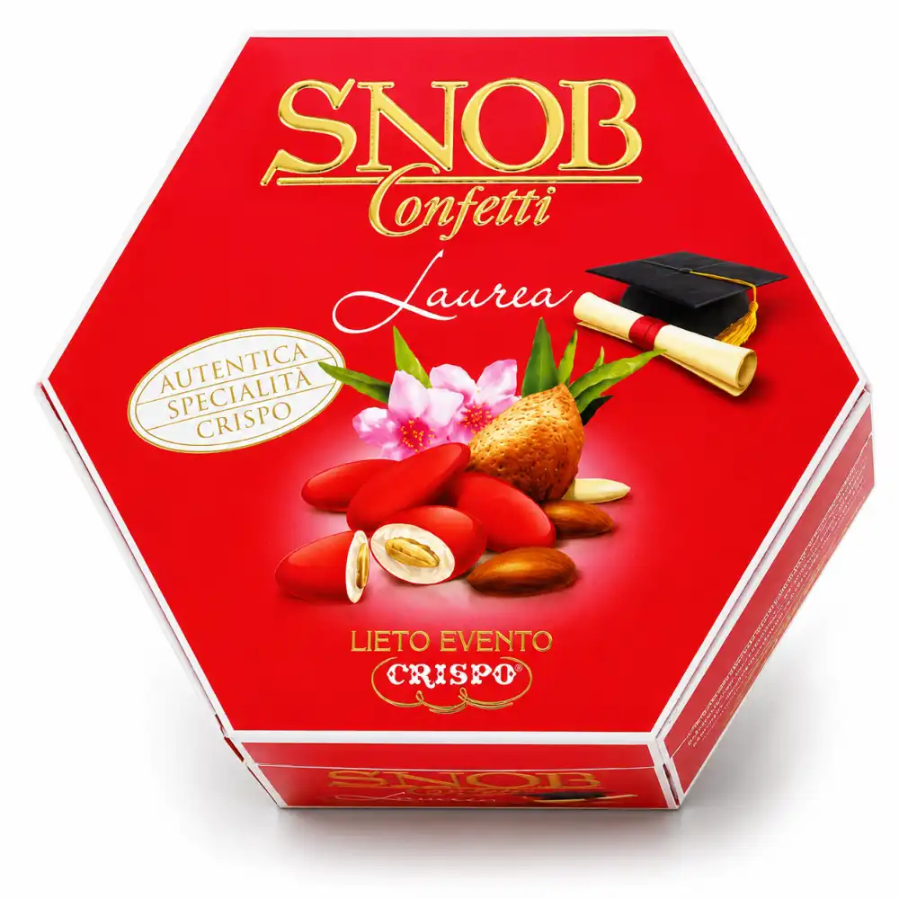 Snob Laurea Confetti Rossi Mandorla Tostata Cioccolato Bianco Crispo 1Kg