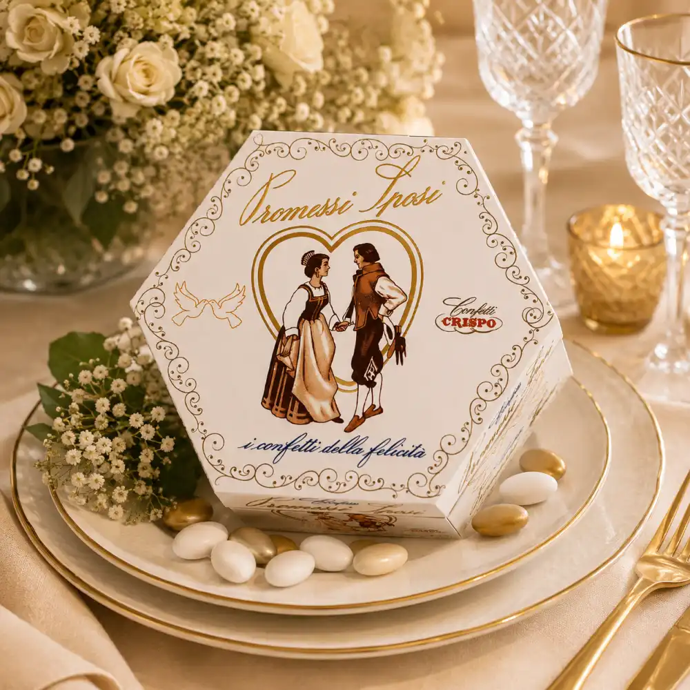 Lieto Evento Promessi Sposi Bianco Confetti Mandorla Bianca 500G Crispo Nozze XL