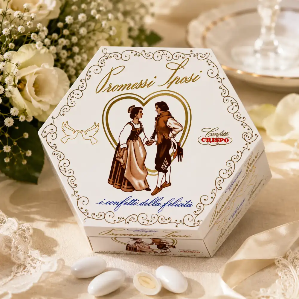 Lieto Evento Promessi Sposi Bianco Confetti Mandorla Bianca 500G Crispo Nozze XL