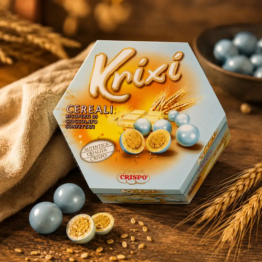 Crispo Krixi Celeste 500Gr Cereali Ricoperti Cioccolato Confettati Mix