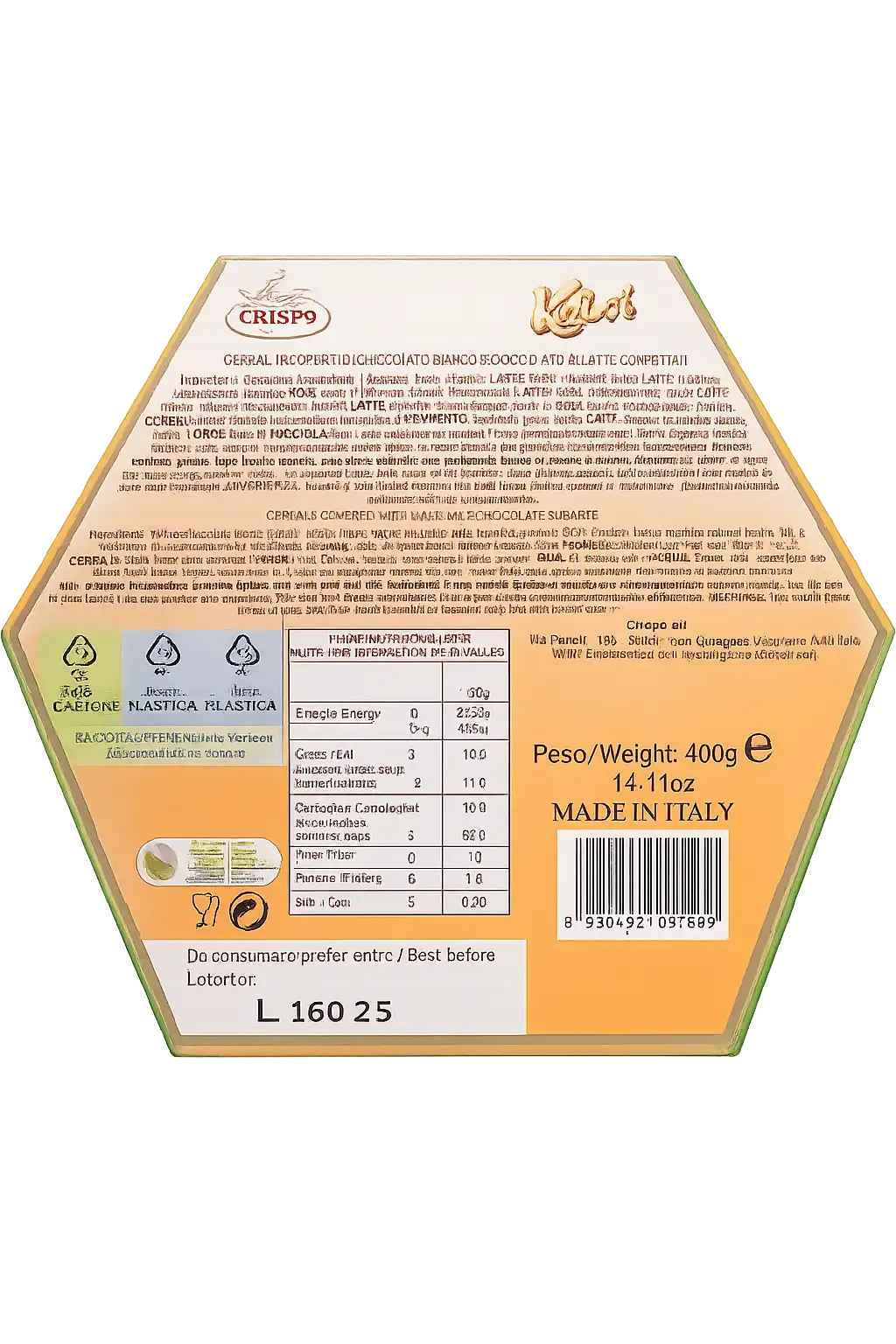 Crispo Krixi Celeste 500Gr Cereali Ricoperti Cioccolato Confettati Mix