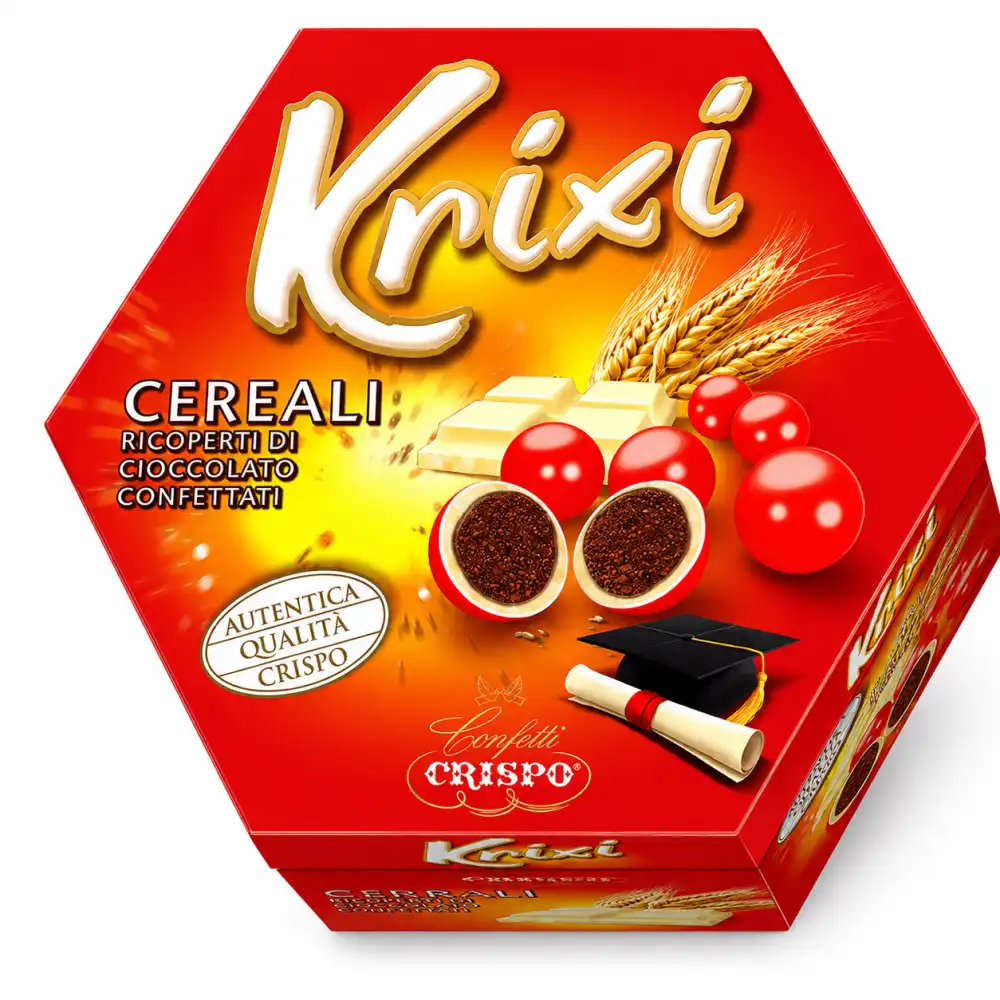 Crispo Krixi Rosso 400Gr Confetti Cereali Cioccolato Laurea Festa Mix