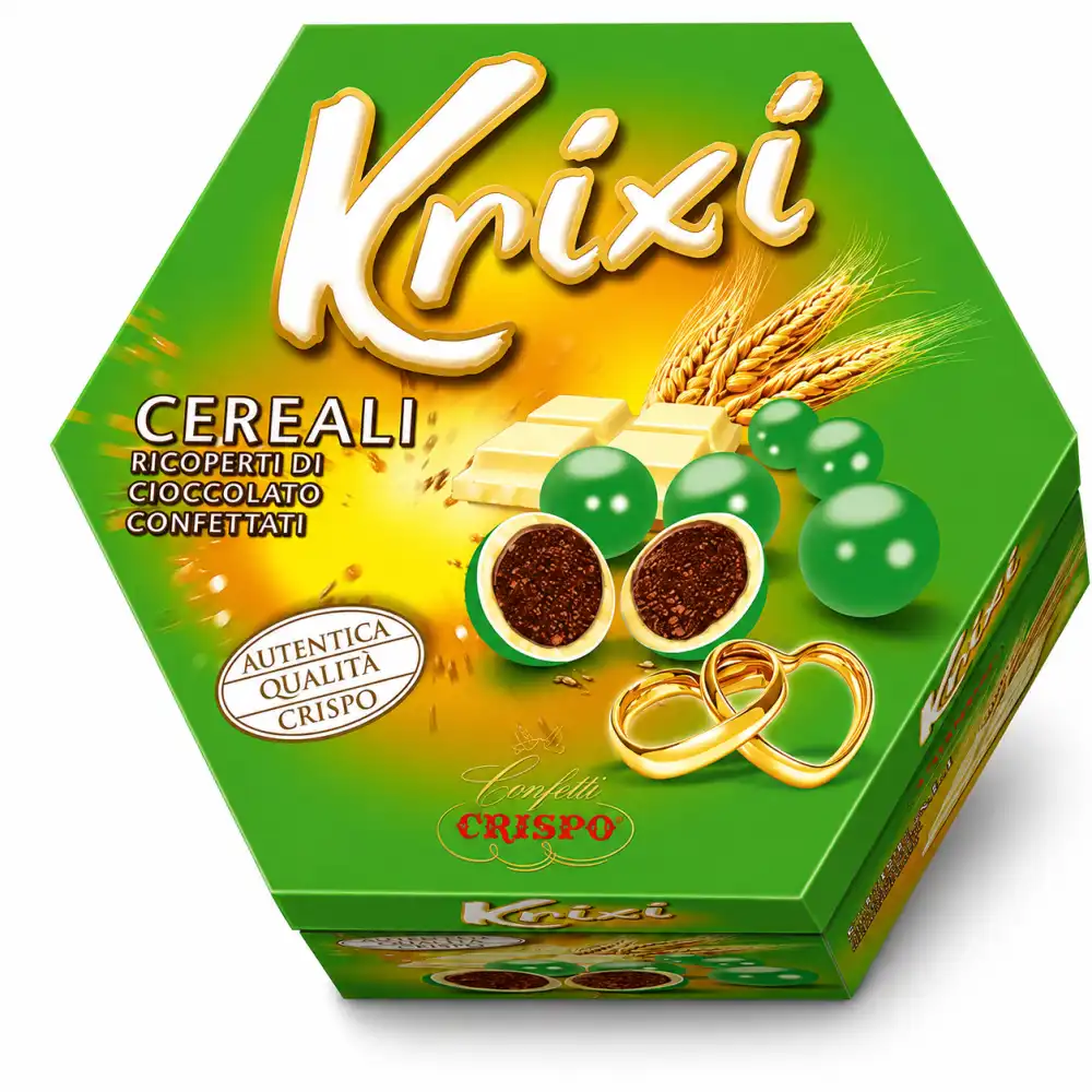 Crispo Krixi Verdi 400Gr Confetti Cereali Cioccolato Fidanzamento