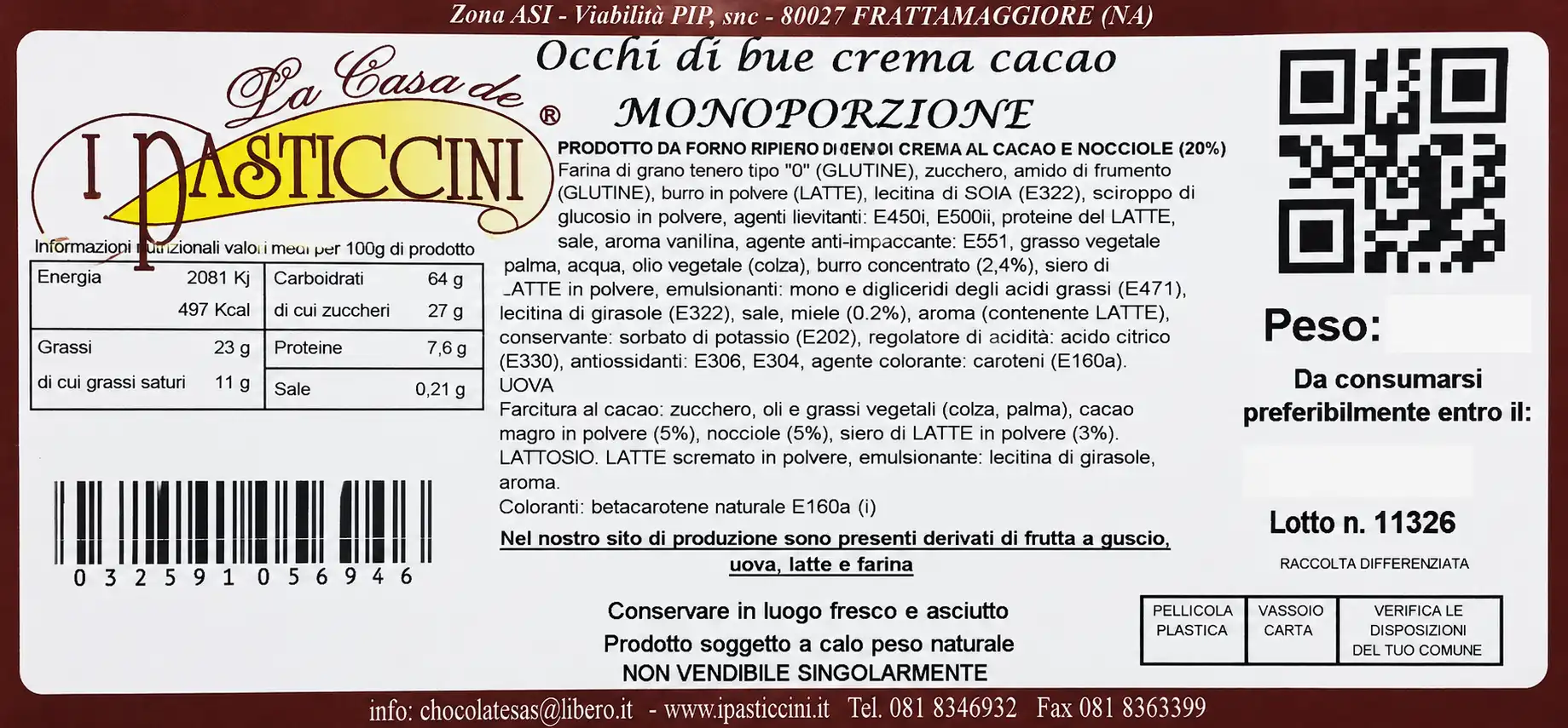 Occhi Di Bue Crema Cacao Monoporzione 1Kg Biscotti Ripieni Snack Mix
