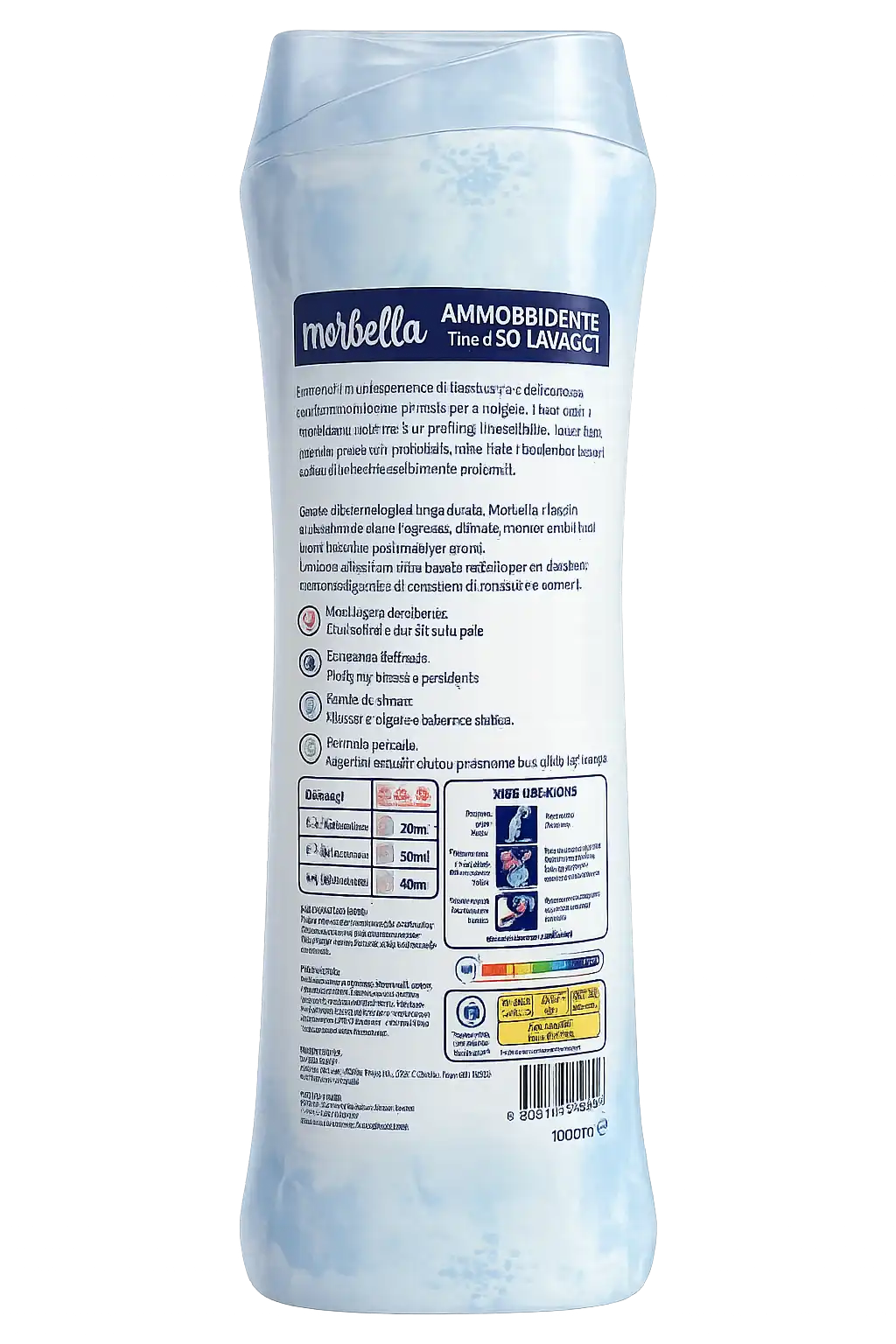 6 Pezzi Ammorbidente Morbella Bianco Latte 1L Profumo Intenso 50 Lavaggi