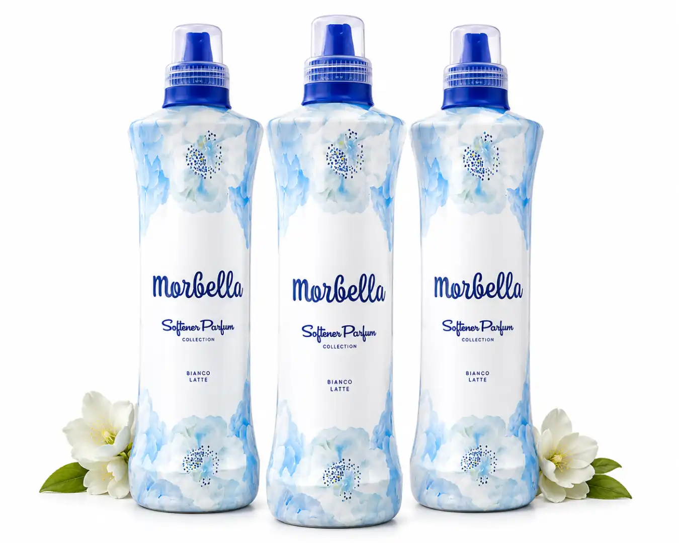 3 Pezzi Ammorbidente Morbella Bianco Latte 1L Profumo Intenso 50 Lavaggi