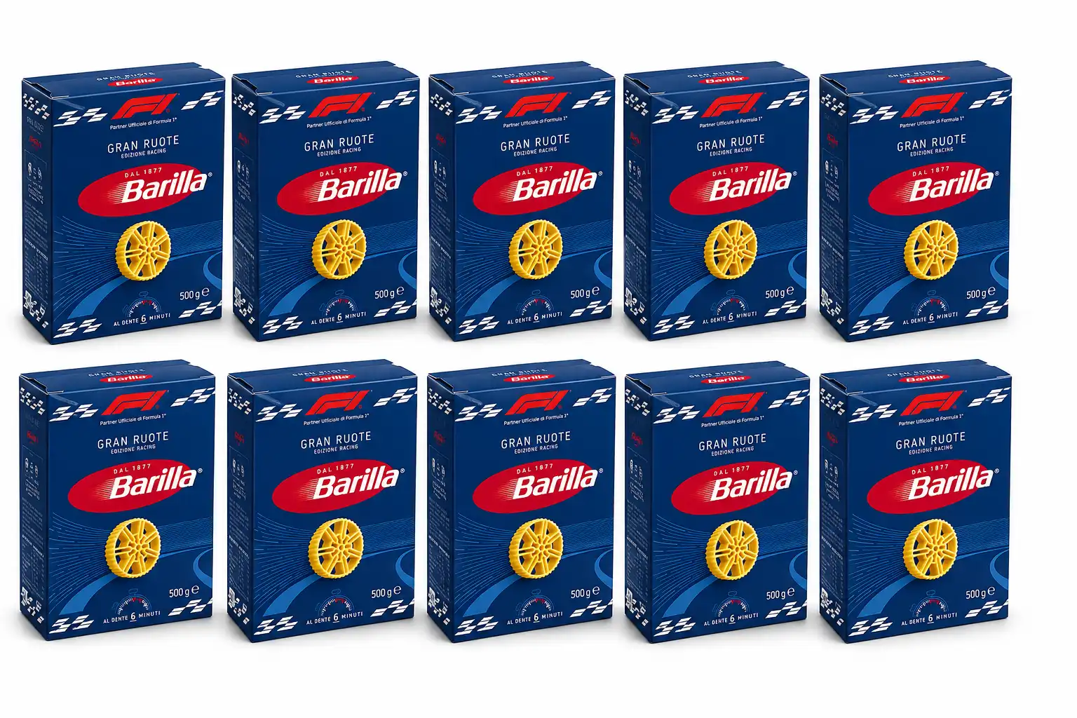 10 Pezzi Barilla Gran Ruote 500g Limited Edition Pasta Formula 1 Speciale
