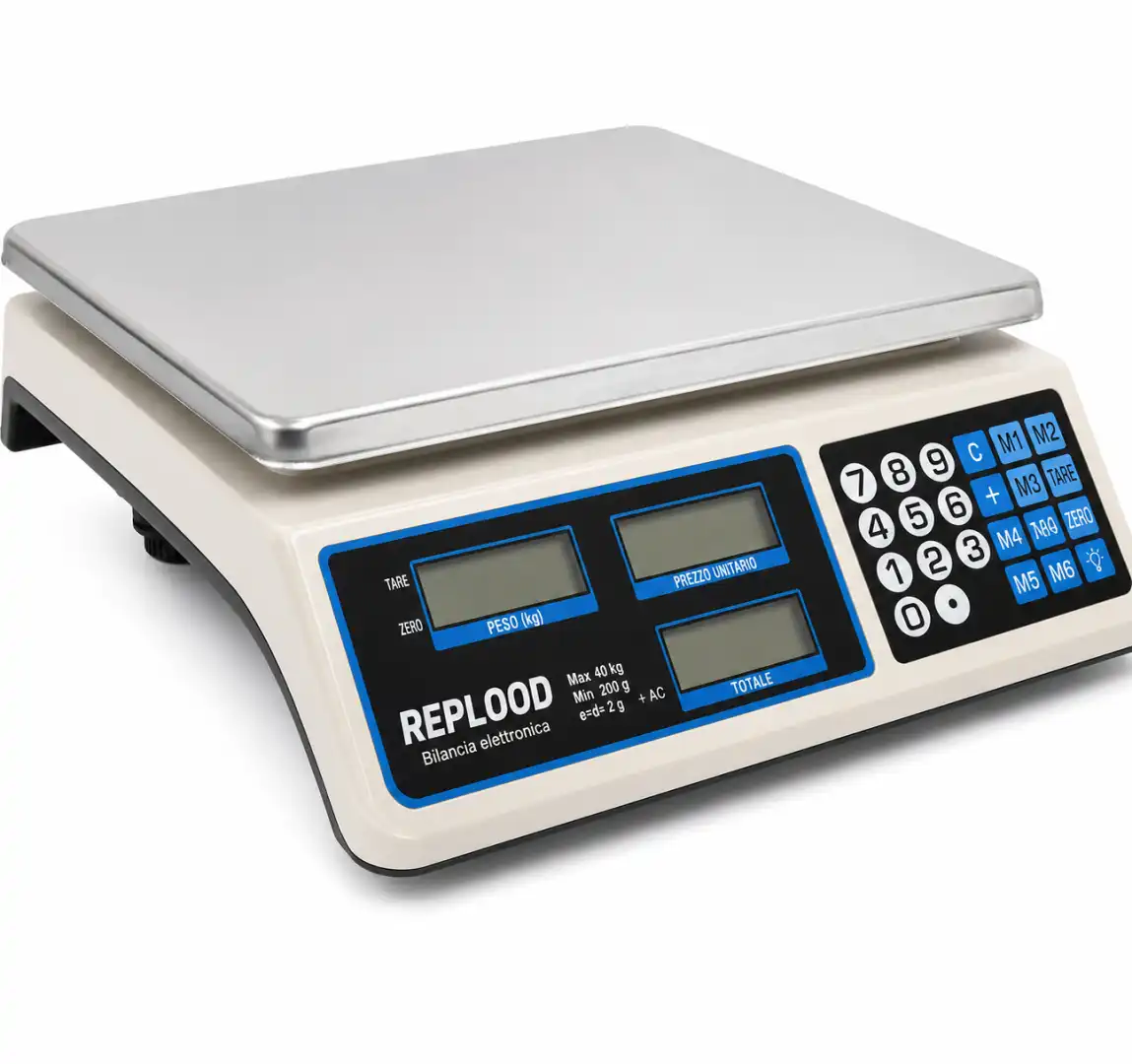 Bilancia Da Banco Professionale Portata 40Kg Divisione 2Gr 6 Display LCD