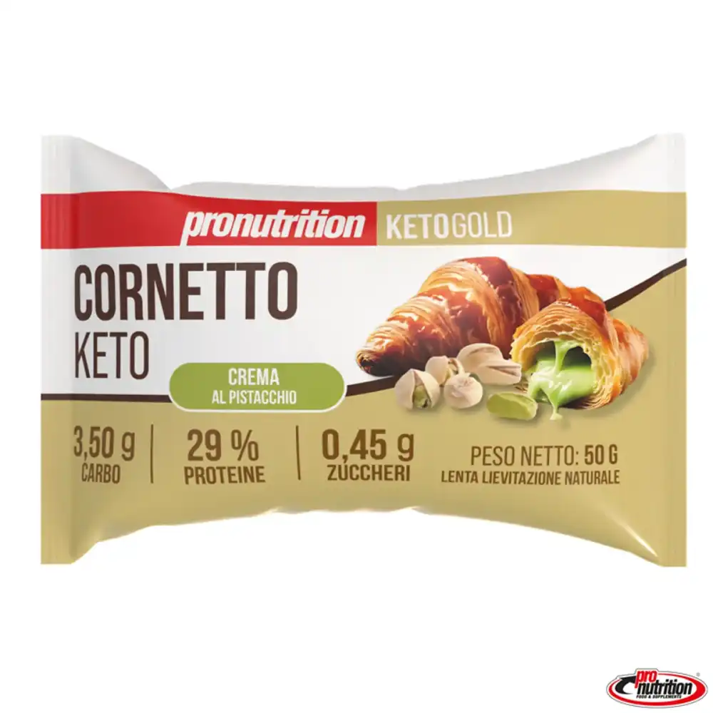 6 Pezzi Cornetto Keto Pistacchio 50Gr Low Carb Proteico Snack Fitness Mix