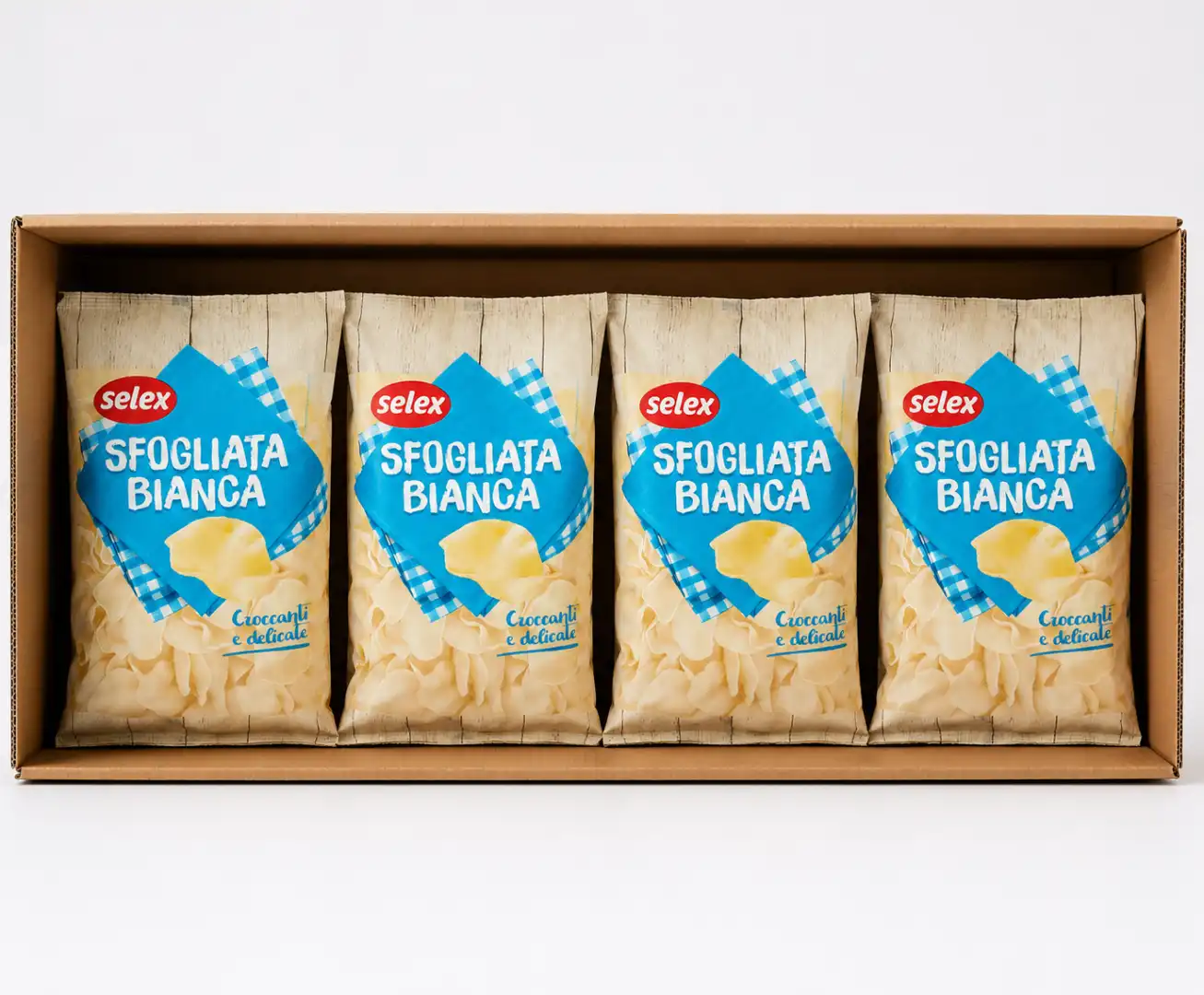 Patatine Sfogliate Bianche Croccanti Delicate Snack Aperitivo 4x150g Gluten Free