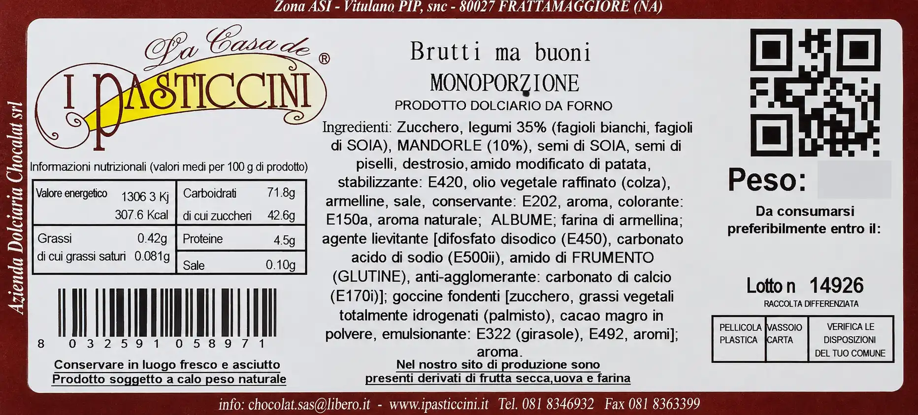 Brutti Ma Buoni Dolci Monoporzione 1Kg Biscotti Meringati Snack Buffet Event