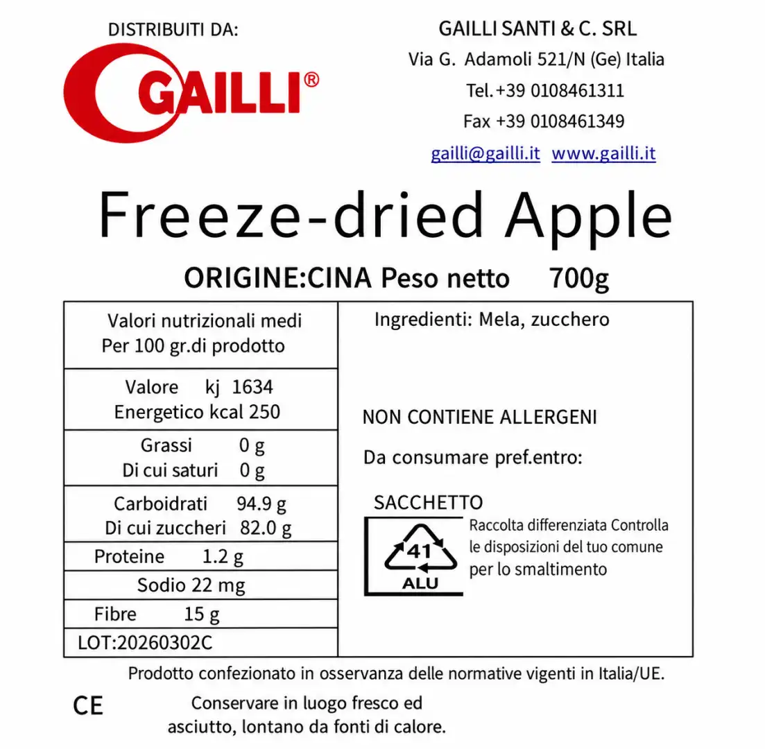 Mele Liofilizzate 700Gr Frutta Croccante Snack Naturale Dolce Disidratato Top