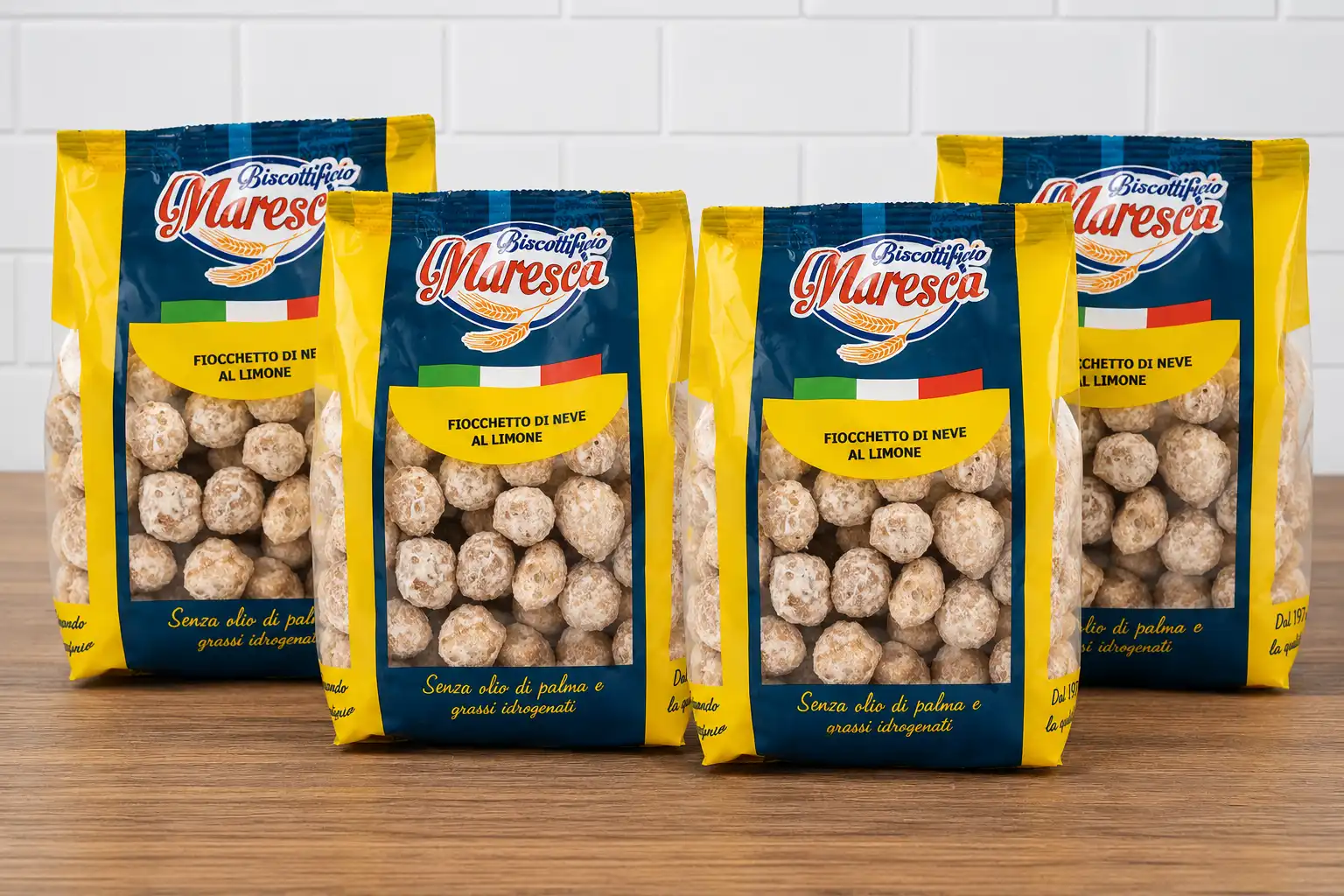 4 Pezzi Fiocchetti Di Neve Al Limone 200Gr Cad Dolci Glassati Snack Gustosi Top