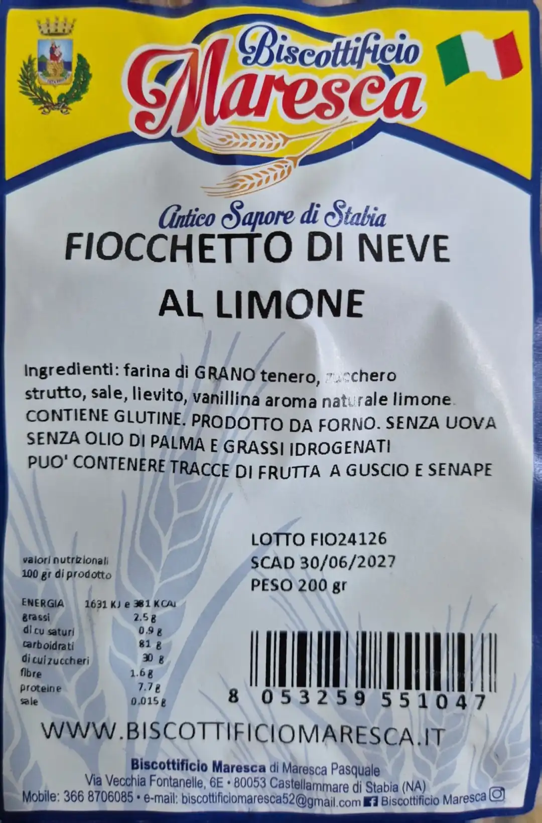 4 Pezzi Fiocchetti Di Neve Al Limone 200Gr Cad Dolci Glassati Snack Gustosi Top