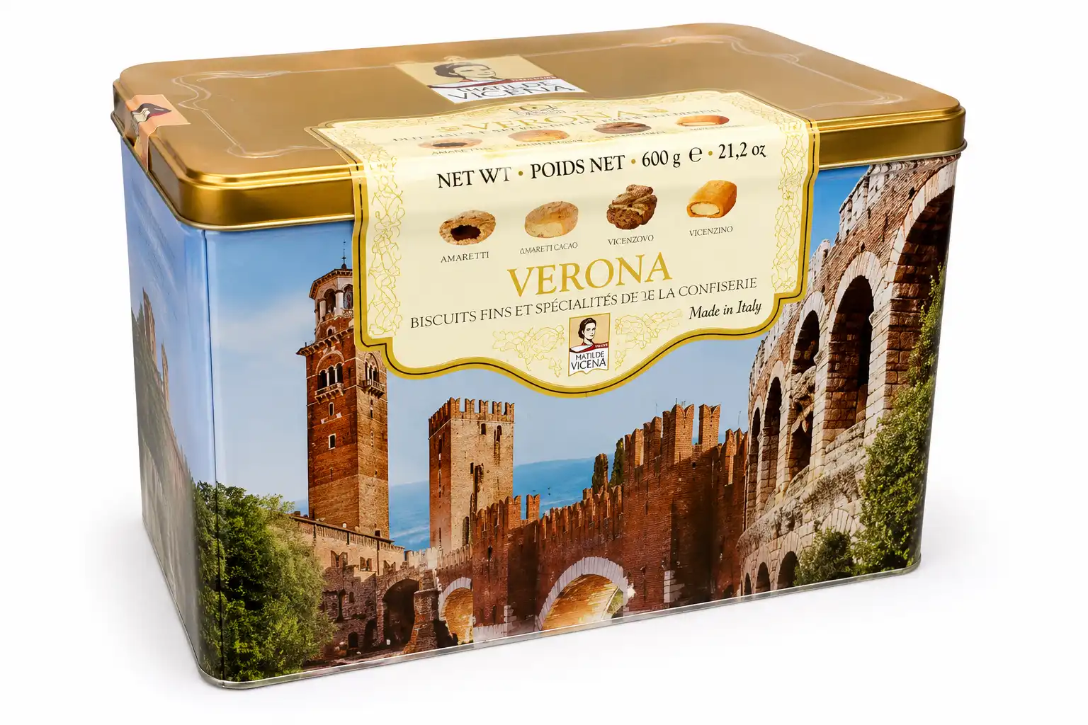 Vicenzi Latta Verona 907Gr Biscotti Assortiti Pasticceria Regalo Elegante