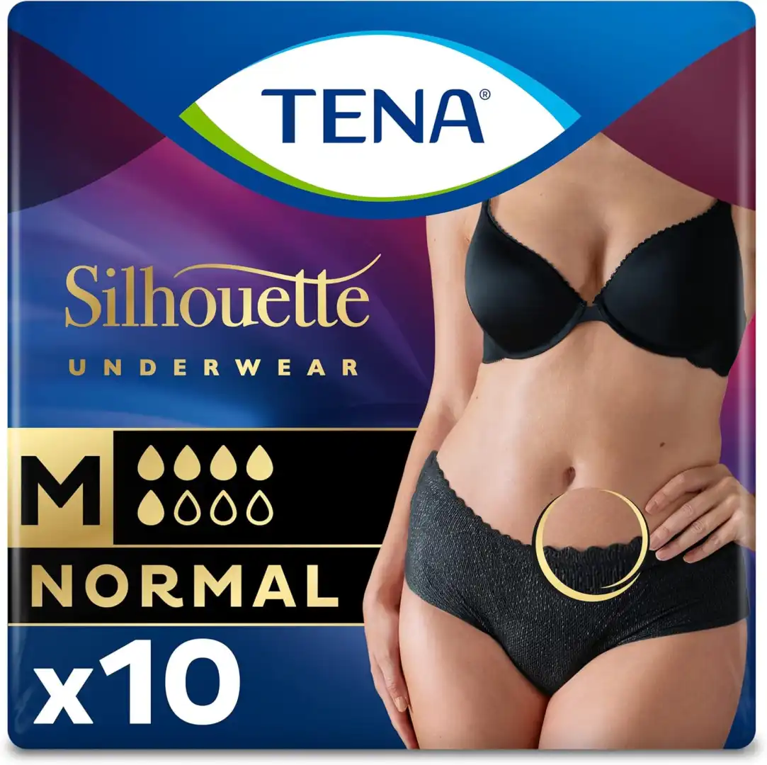 Tena Silhouette Nero Normal Medium X10 Mutandine Assorbenti Donna Monouso M