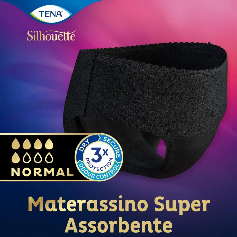 Tena Silhouette Nero Normal Medium X10 Mutandine Assorbenti Donna Monouso M