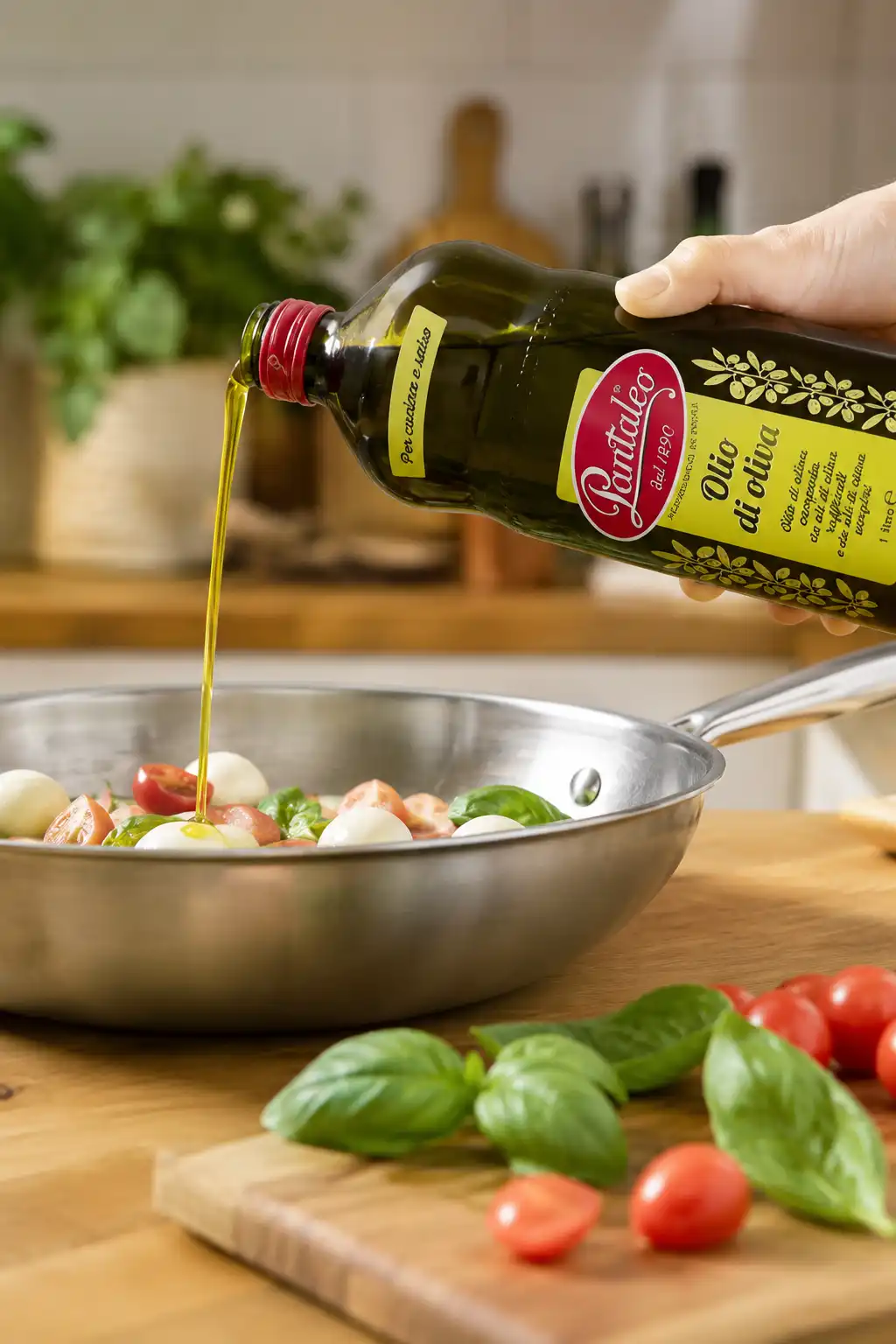 6 Pezzi Pantaleo Olio Di Oliva Bottiglie 1Lt Condimento Cucina E Tavola 6L Italy