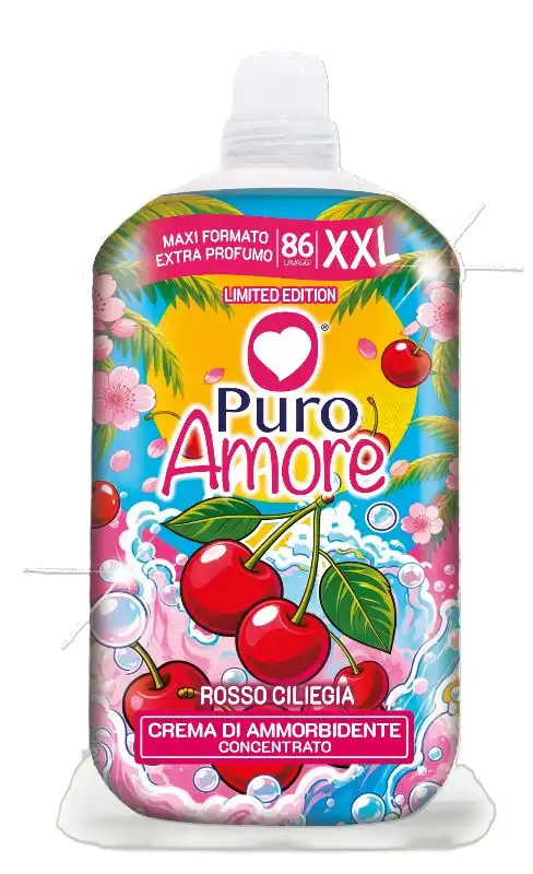 3 Pezzi Puro Amore Ammorbidente Concentrato 86 Misure XXL Ciliegia 2250Ml Maxi