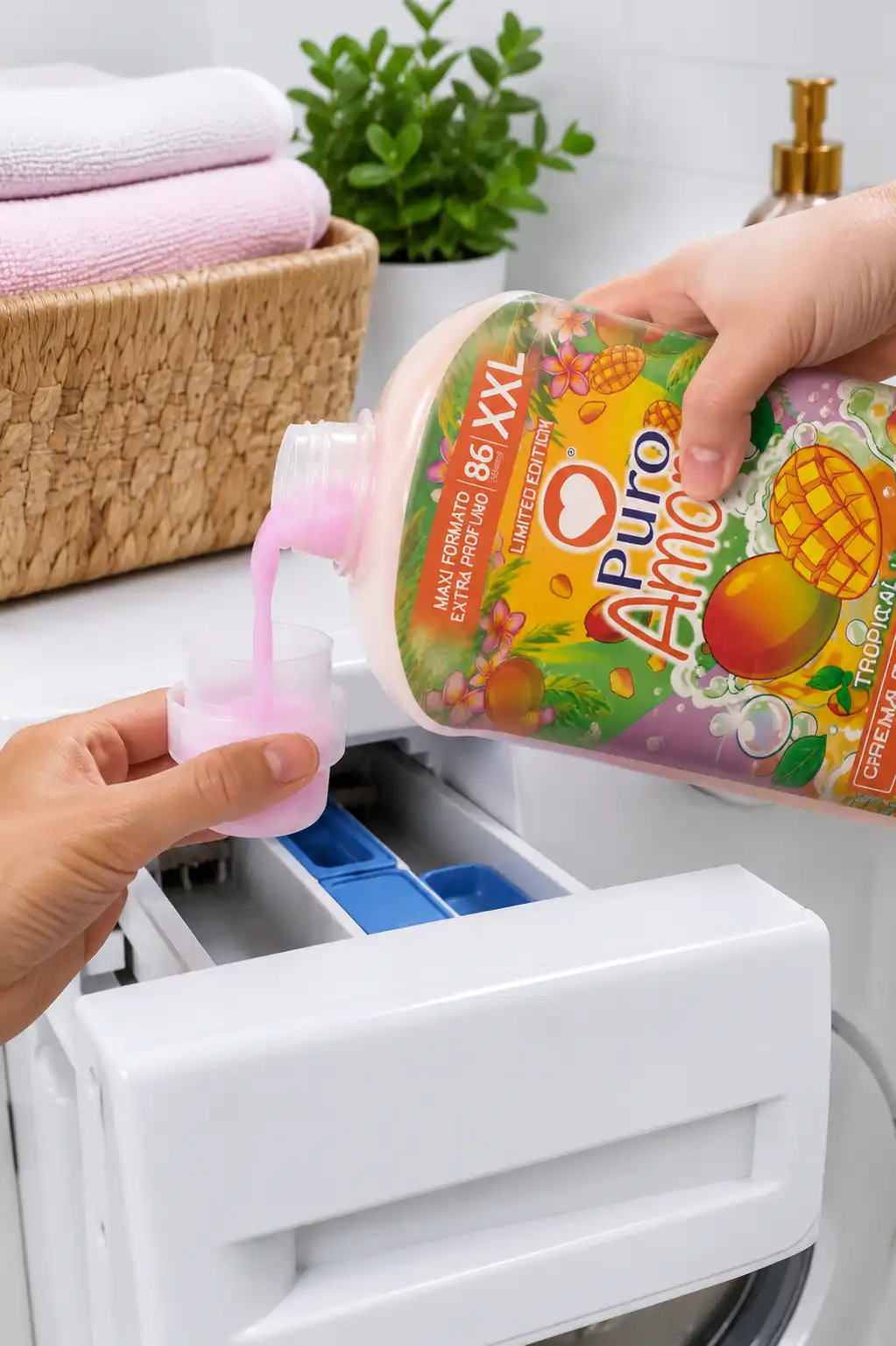 3 Pezzi Puro Amore Ammorbidente Concentrato 86 Misure XXL Mango 258 Lavaggi Max