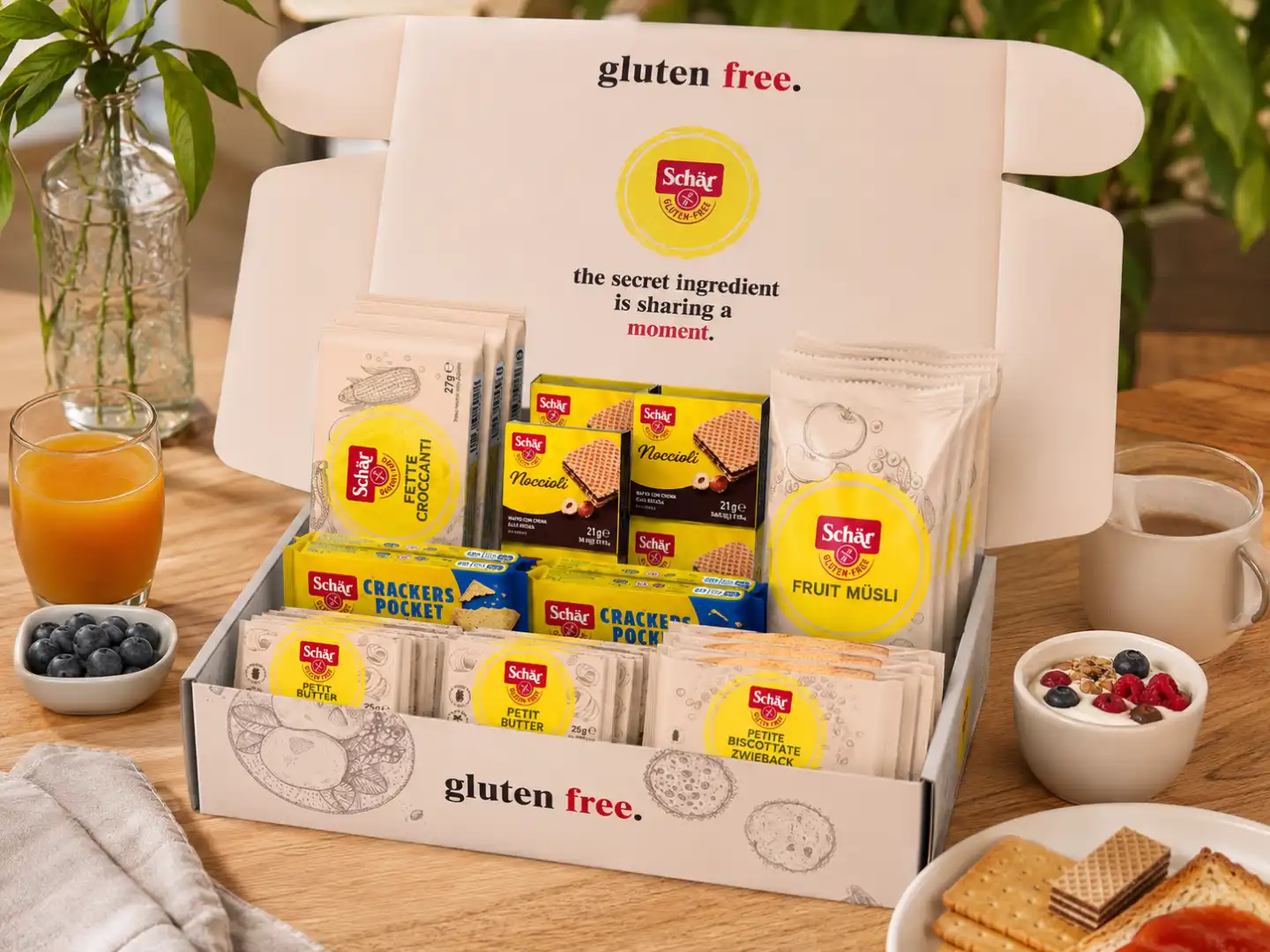 Breakfast Box Senza Glutine Schar 1,105Kg Noccioli Cracker Muesli Biscotti Mix