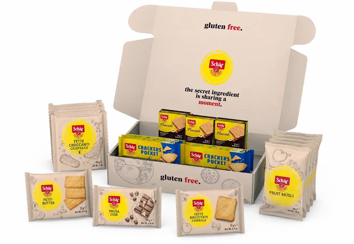 Breakfast Box Senza Glutine Schar 1,105Kg Noccioli Cracker Muesli Biscotti Mix