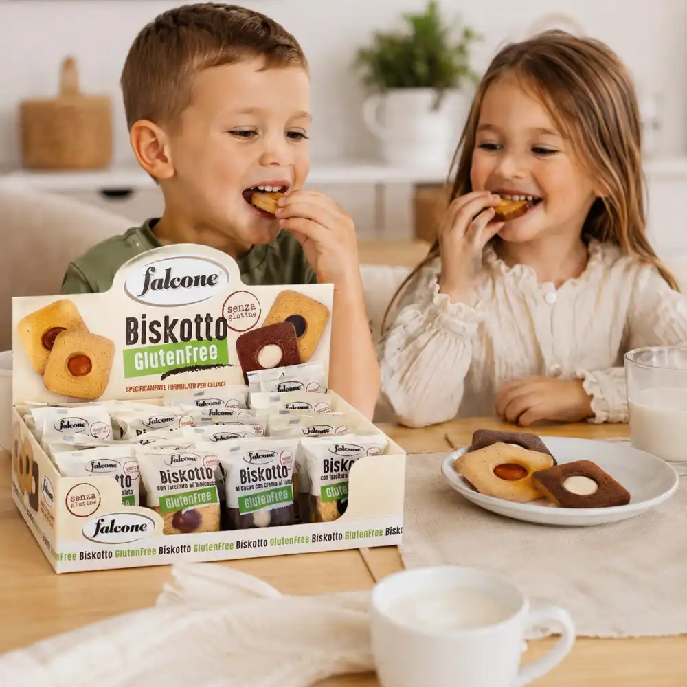 Falcone Biscotto Gluten Free Misto 4 Gusti 24X55G Espositore Snack Senza Glutine