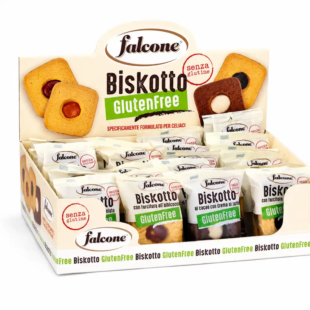 Falcone Biscotto Gluten Free Misto 4 Gusti 24X55G Espositore Snack Senza Glutine