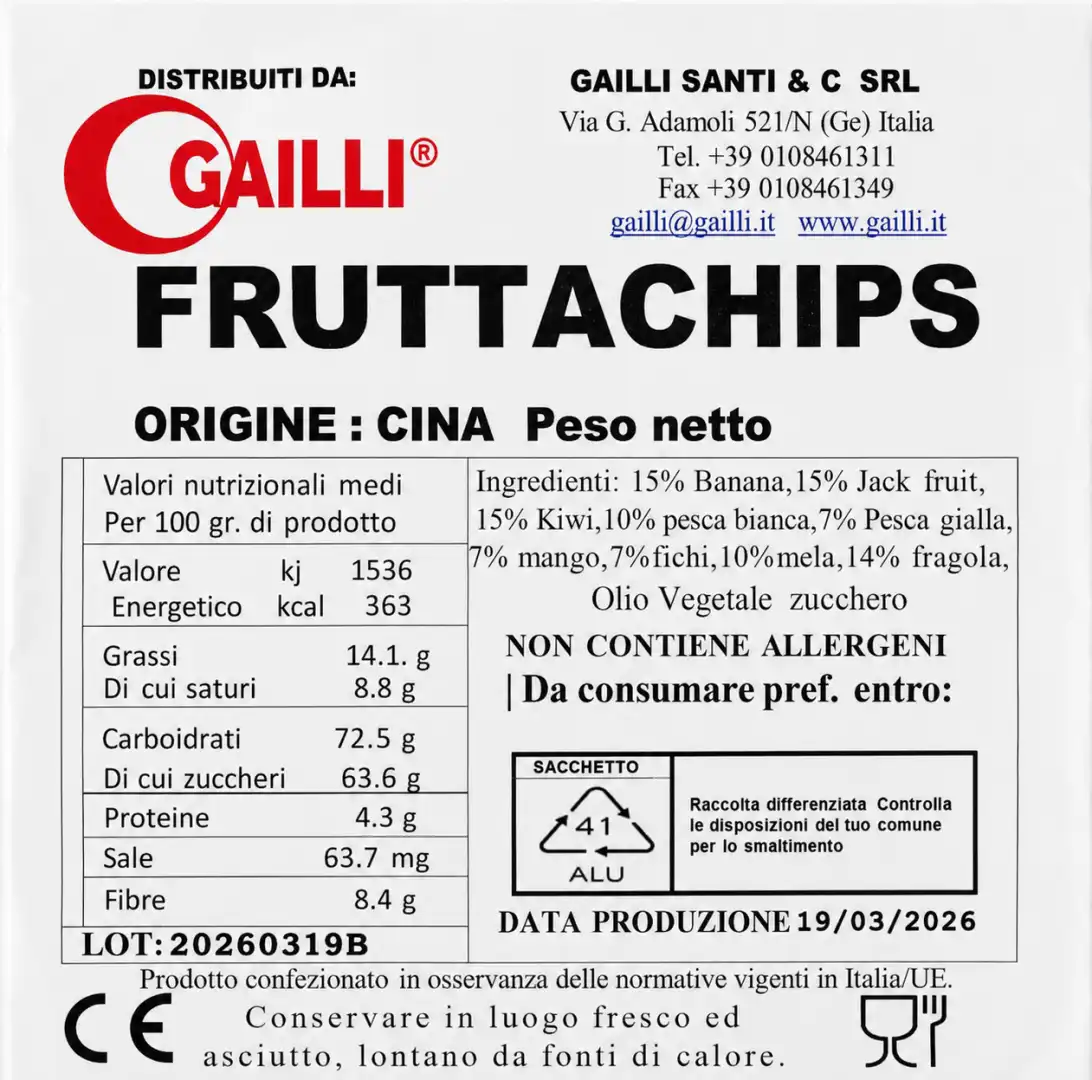 Frutta Liofilizzata Mista Croccante 500Gr Snack Naturale Mix Frutta Selezionata