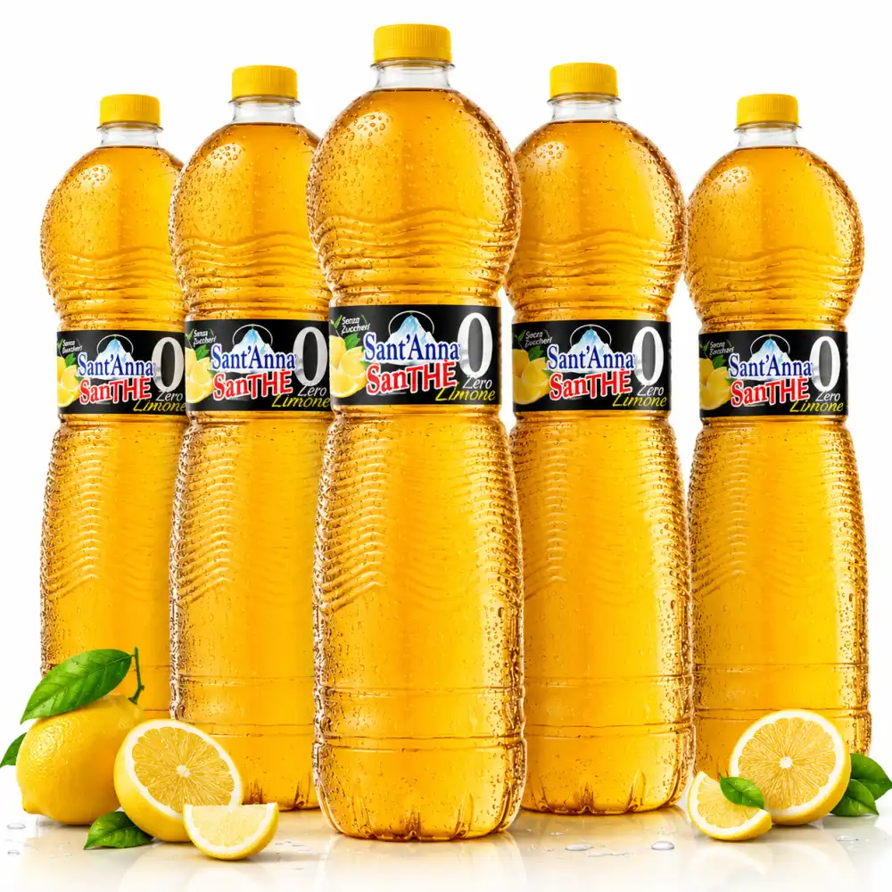 6 Pezzi Sant'Anna SanThè Zero Limone Lt 1,5 Tè Freddo Zero Zuccheri Bevanda 9 LT